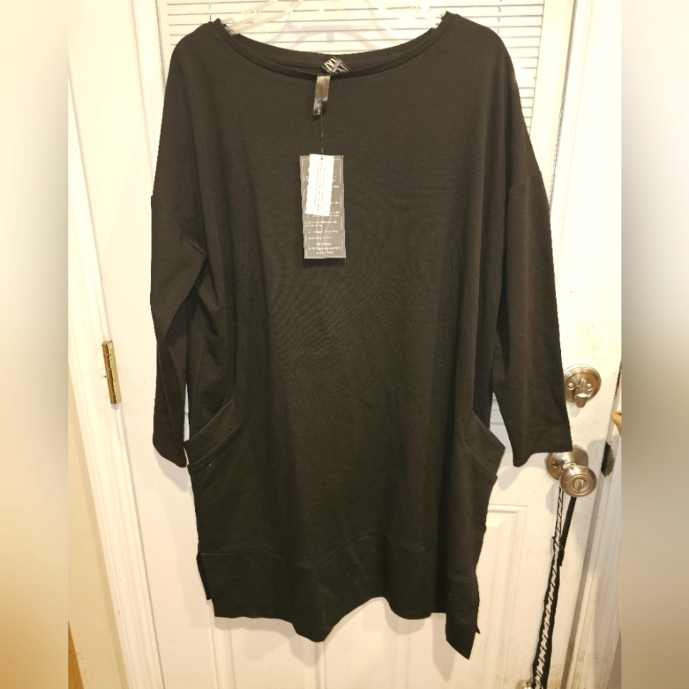 Marla wynne black mid dress large pockets